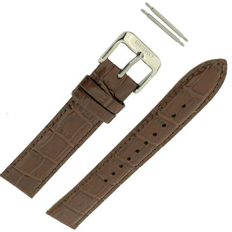 Seiko - Seiko Men's Leather Strap Brown 20mm Factory Original Watch ...