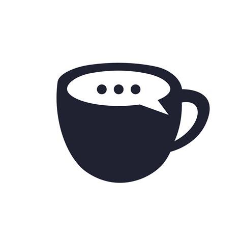 Coffee talk vector logo design. Coffee cup with bubble chat icon vector ...