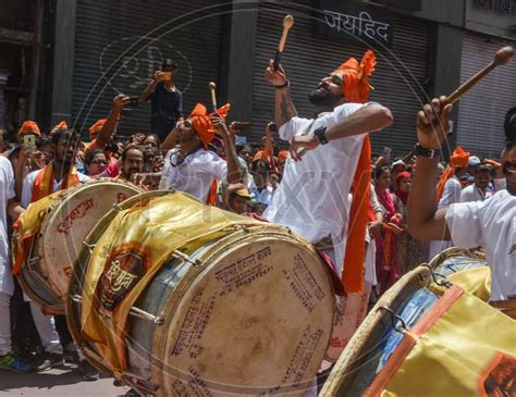 Image of Pune, India - September 4, 2017: Shivmudra Dhol Tasha Pathak ...