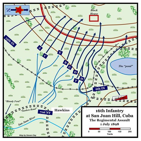 San Juan Hill 1 July 1898; The Regimental Assault - 16th Infantry ...