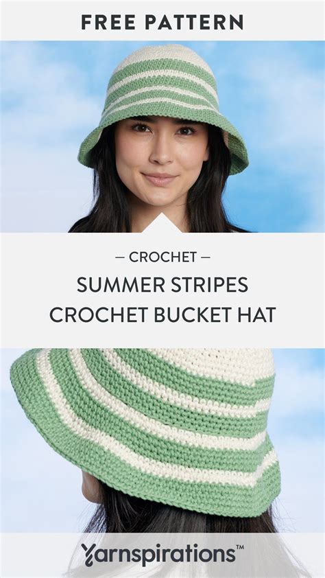 Free stripes crochet bucket hat pattern using lily sugar n cream yarn ...