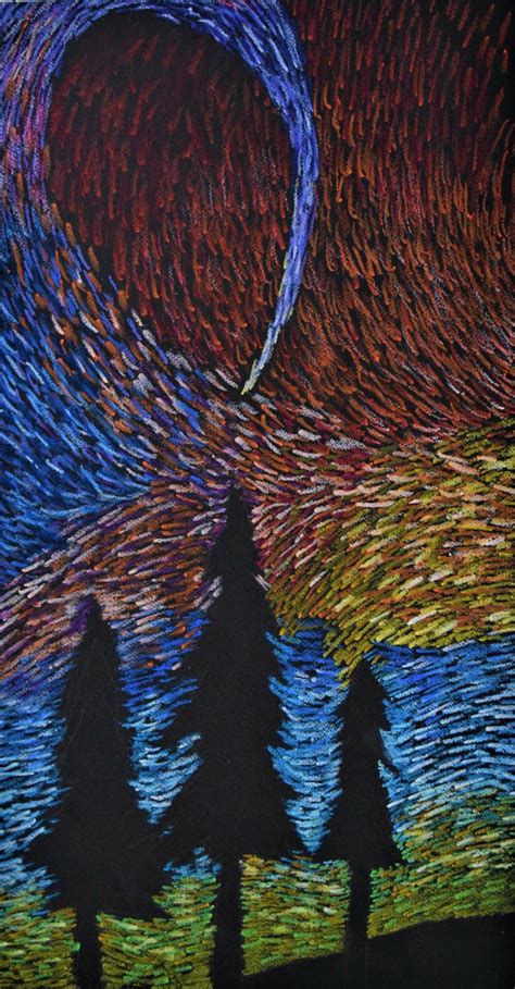 The night sky (Oil pastel) Oil Pastel, Night Skies, Sky, Painting ...