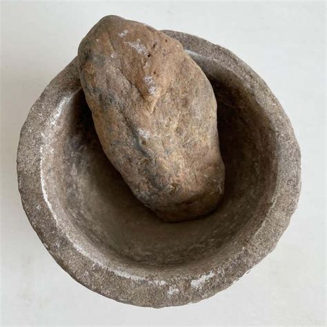 Antique Stone Mortar and Pestle Bowl Set - Etsy