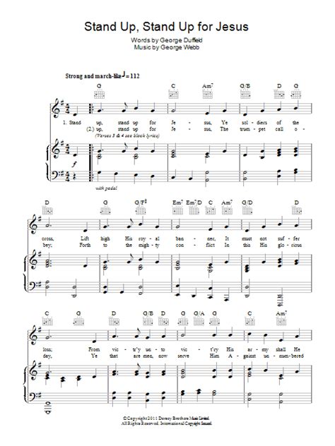 Stand Up, Stand Up For Jesus by George Duffield Jr. Sheet Music for ...