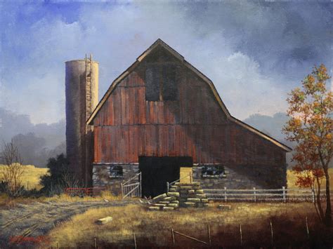 Old iconic barn - Acrylic on canvas, in Landscapes