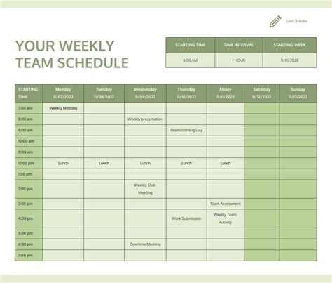 Daily Work Schedule Format - Printable Templates Free