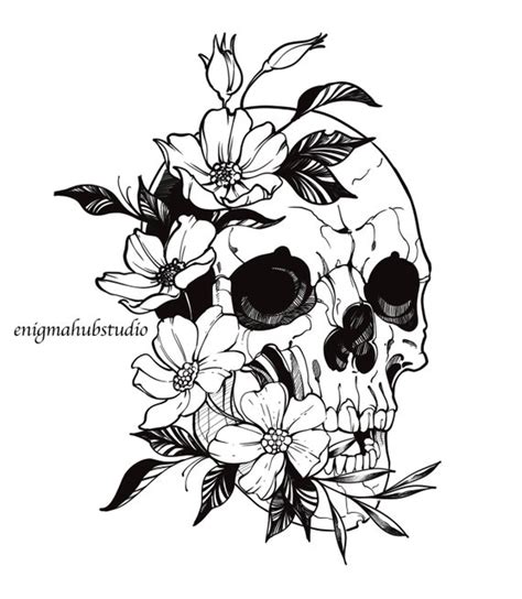 Skull Tattoo Design - Etsy