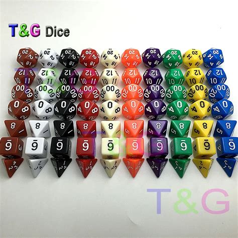 Wholesales dice game 7pc/lot High Quality Multi colored Dice Set D4,6,8 ...