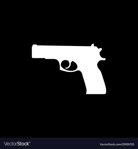 Gun icon on black background black flat style Vector Image