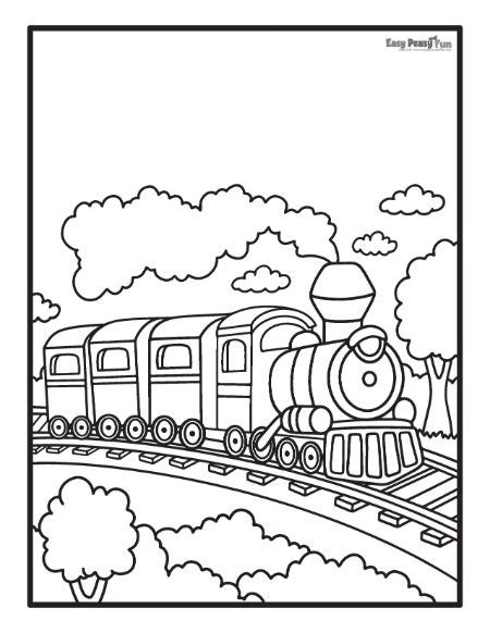 Printable Train Coloring Pages – 30 Sheets to Color - Easy Peasy and Fun