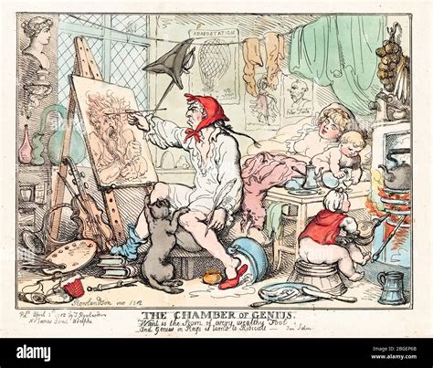 Thomas Rowlandson, The Chamber of Genius, etching, 1812 Stock Photo - Alamy