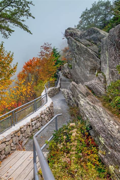 Walking Trail Around Blowing Rock NC Stock Photo - Image of seasonal ...