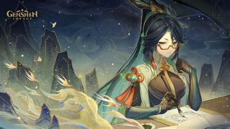 genshin impact xianyun asian clothes megane tagme wallpaper | #1148950 ...