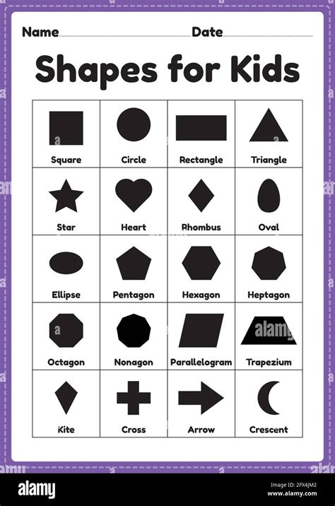 Shapes for preschool and kindergarten kids to learn basic symbols for ...