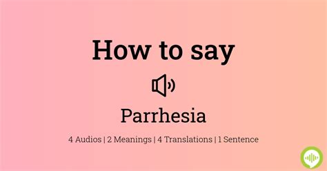 How to pronounce parrhesia | HowToPronounce.com