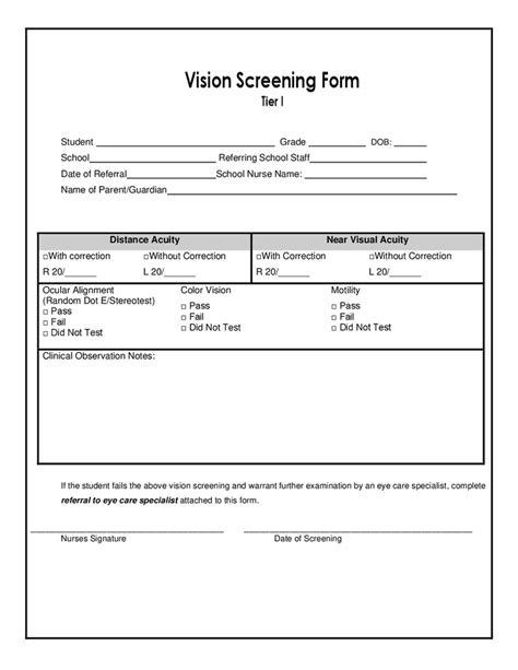 Vision Screening Ocular