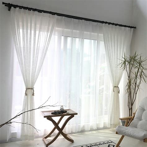 Minimalismus Gardine Weiß Unifarbe im Wohnzimmer | Voile curtains ...