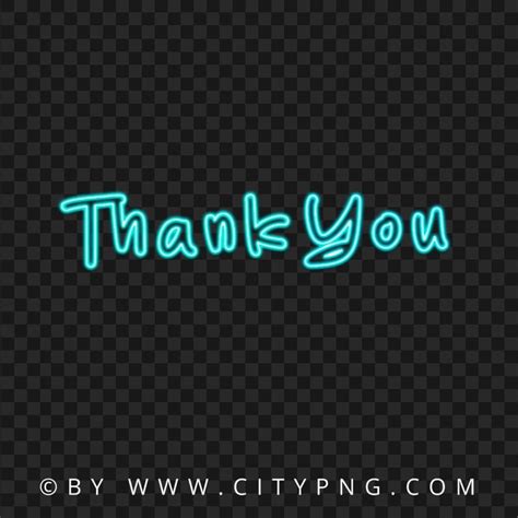 Thank You Blue Neon Text Sign Logo HD PNG | Citypng