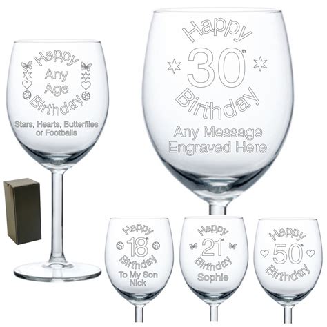 Personalised Wine Glass Engraved Birthday Gifts 18th 21st 30th - Etsy