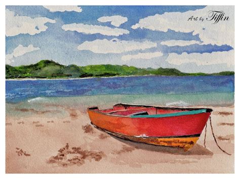 watercolor "rowboat" | Painting, Painting inspiration, Watercolor paintings