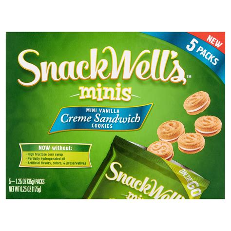 (2 Pack) SnackWell's Minis Mini Vanilla Creme Sandwich Cookies, 1.25 oz ...