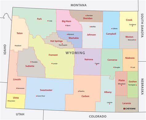 Counties In Wyoming Map - Wanda Joscelin