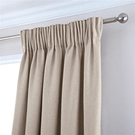 Jennings Natural Thermal Pencil Pleat Curtains | Pleated curtains ...