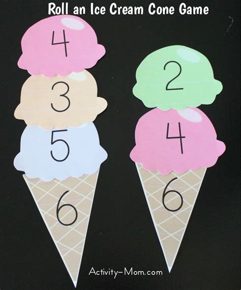 3 Math Ice Cream Games (printable) - The Activity Mom