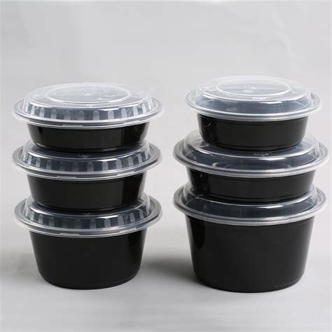 China Black Round Microwaveable Take Away/Food Delivery Food Container ...