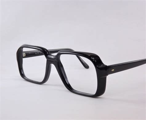 Black Eyeglasses, Mens Retro Frame, Big Square Glasses, Black Glasses ...