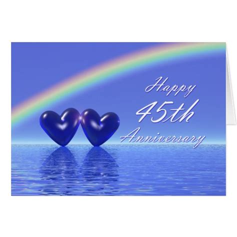 45th Anniversary Sapphire Hearts Greeting Card | Zazzle