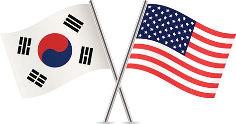 American And South Korean Flags Vector Stock Illustration - Download ...