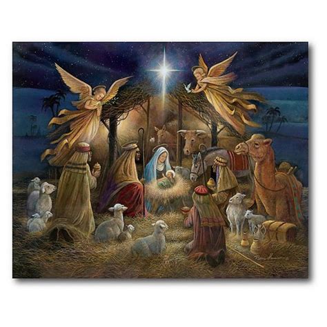 Courtside Market Nativity Scene Christmas Canvas Wall Art