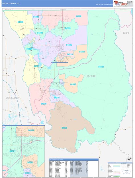 Cache County, UT Wall Map Color Cast Style by MarketMAPS