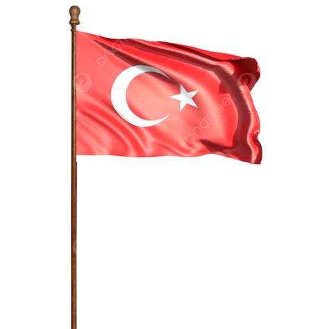 Turkey Flag With Pole, Turkey Flag Waving, Turkey Flag, Turkey Day PNG ...