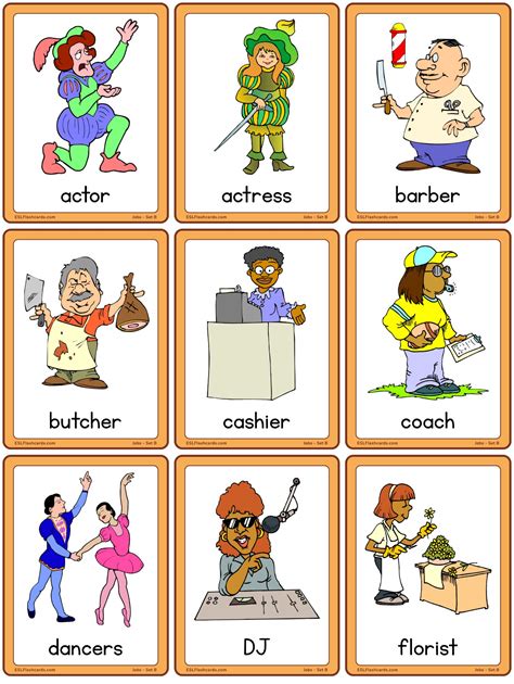 Jobs Flashcards – Set B – ESL Flashcards