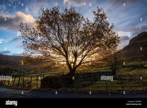 Sunrise in the Langdale Valley, Lake District Cumbria England UK Stock ...