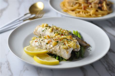 Pan Grilled Barramundi Fish With Lemon Garlic Butter Sauce - Eat What ...