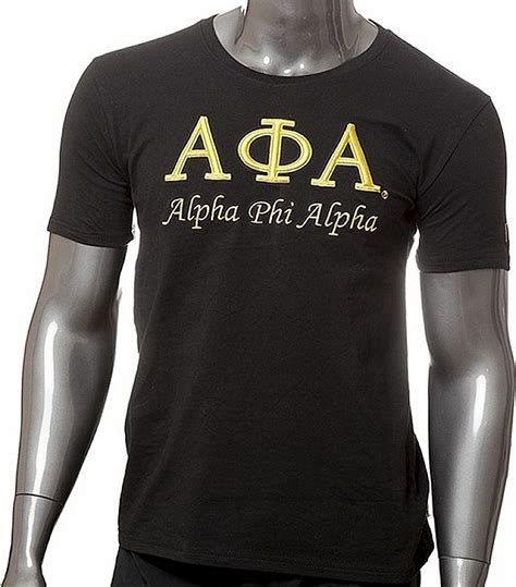 Alpha Phi Alpha 3D Embroidered Signature Mens T-Shirt [Black - 2XL ...