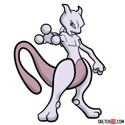 How To Draw Pokemon Mewtwo Easy : This tutorial shows the sketching and ...