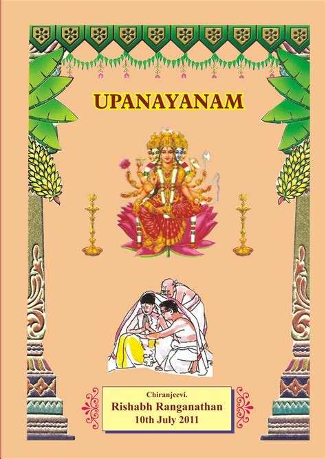 Srividya & Ranganathan's Page: Invitation for Rishabh's Upanayanam