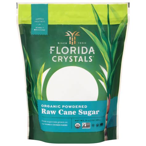 Florida Crystals Organic Powdered Raw Cane Sugar, 16 oz Pouch – Beauty ...