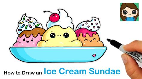 How to Draw an Ice Cream Sundae Summer Art Series #11