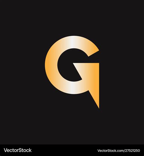 Letter g logo design gold Royalty Free Vector Image