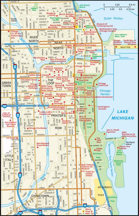 2 Page Downtown Chicago Map - Map