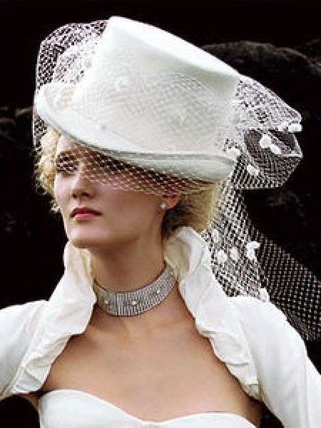 Wedding Top Hats for Women | White wedding top hat with veil | Womens ...