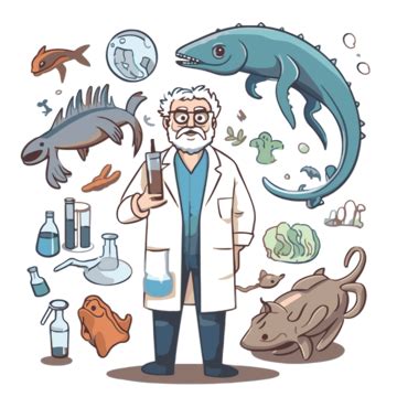 Biologist Clipart Flat Cartoon Character Of A Scientist Studying The ...