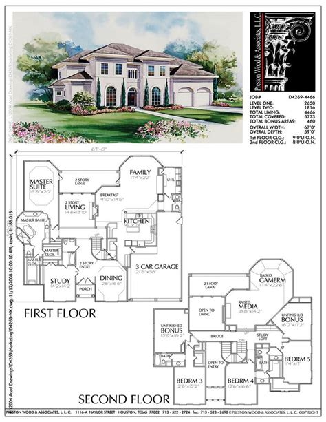 the first floor and second story plan for a house with three floors ...