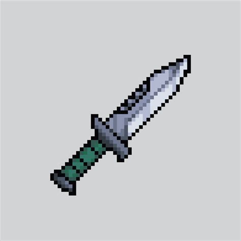 Pixel art illustration knife. Pixelated knife tools. Knife weapon and ...