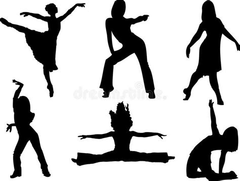 Dancers. Silhouettes of women in different dance poses , #AD, # ...